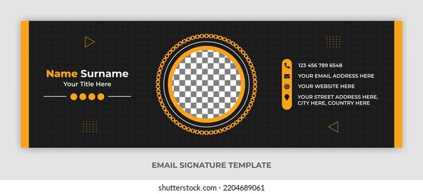 Minimalist email signature template design or email footer and personal social media cover