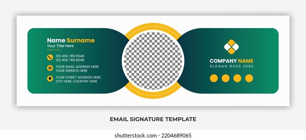 Minimalist email signature template design or email footer and personal social media cover