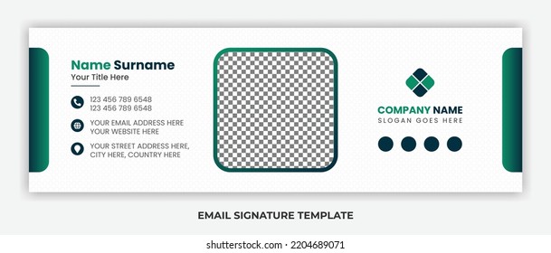 Minimalist email signature template design or email footer and personal social media cover