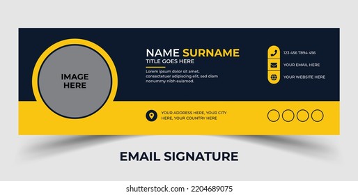 Minimalist email signature template design or email footer and personal social media cover