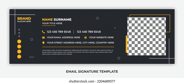 Minimalist email signature template design or email footer and personal social media cover