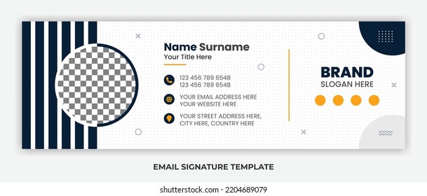 Minimalist email signature template design or email footer and personal social media cover