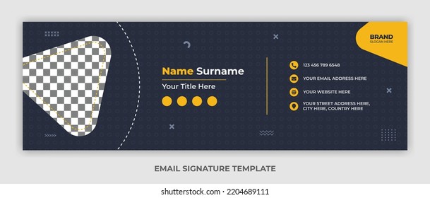 Minimalist email signature template design or email footer and personal social media cover