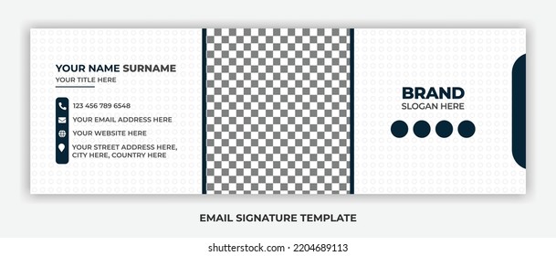 Minimalist email signature template design or email footer and personal social media cover