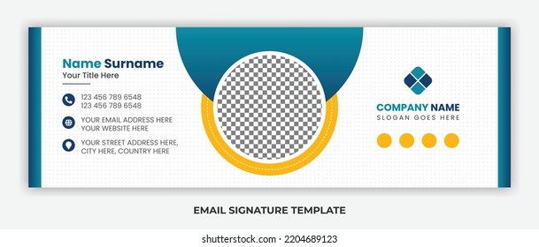 Minimalist email signature template design or email footer and personal social media cover