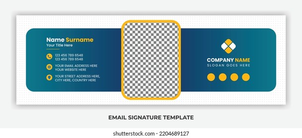 Minimalist email signature template design or email footer and personal social media cover