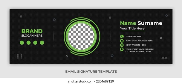 Minimalist email signature template design or email footer and personal social media cover