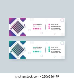 Minimalist email signature template design or email footer and personal social media cover