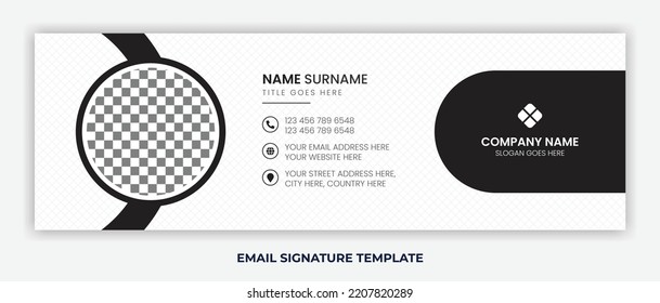 Minimalist email signature template design or email footer and personal social media cover