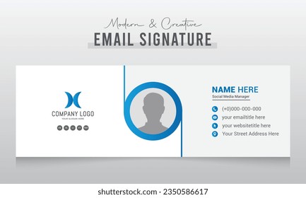 Minimalist email signature template design or email footer