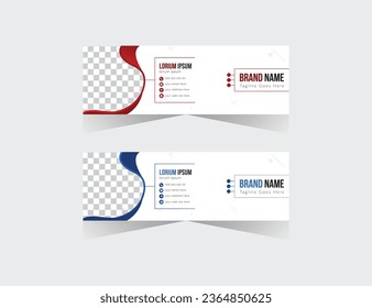 Minimalist email signature template design or email social media cover.Corporate, Modern and Professional Email Signature. business email signatures With an photo placement 