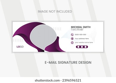 Minimalist email signature template design or email footer vector