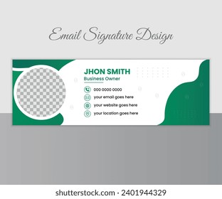 Minimalist email signature template design or email footer and personal social media coverEmail signature or email footer and personal social media cover design template. Business email signature with