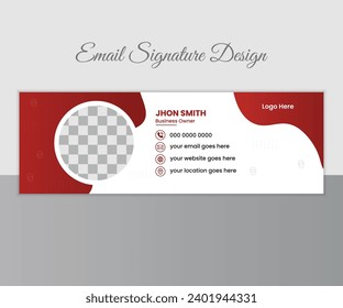 Minimalist email signature template design or email footer and personal social media coverEmail signature or email footer and personal social media cover design template. Business email signature with