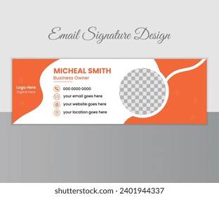 Minimalist email signature template design or email footer and personal social media coverEmail signature or email footer and personal social media cover design template. Business email signature with