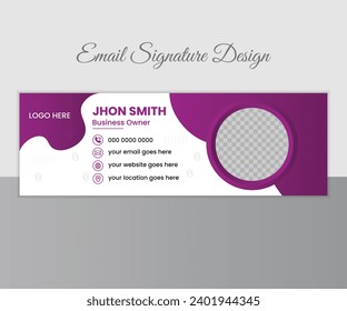 Minimalist email signature template design or email footer and personal social media coverEmail signature or email footer and personal social media cover design template. Business email signature with