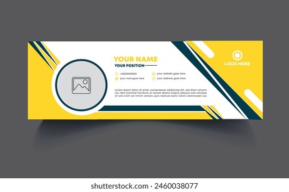 Minimalist email signature template design or email footer and personal social media cover.