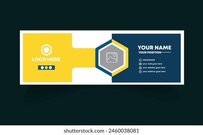 Minimalist email signature template design or email footer and personal social media cover.