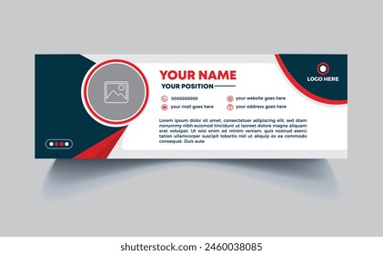 Minimalist email signature template design or email footer and personal social media cover.