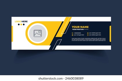 Minimalist email signature template design or email footer and personal social media cover.