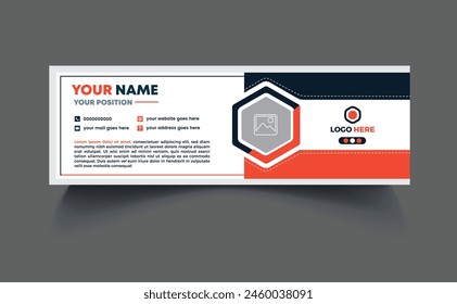 Minimalist email signature template design or email footer and personal social media cover.