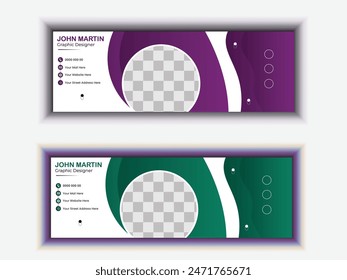 Minimalist email signature template .Emailers personal business minimalist personal web social media cover.
