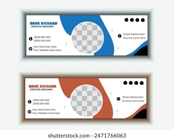 Minimalist email signature template .Emailers personal business minimalist personal web social media cover.
