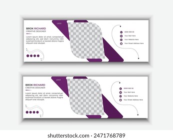 Minimalist email signature template .Emailers personal business minimalist personal web social media cover.
