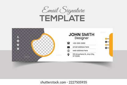 Minimalist email signature template or email footer and personal social media cover design