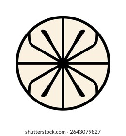 Minimalist emblem conveys symmetry in simple geometric design isolated
