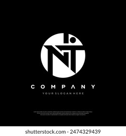 A minimalist emblem featuring the initials NT, perfect for contemporary branding and clean design concepts.