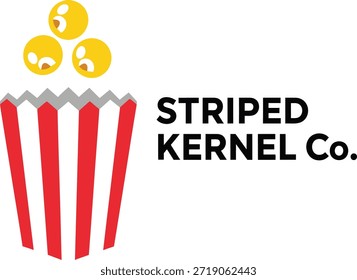 A minimalist and energetic logo for Striped Kernel Co. business branding vector illustration 