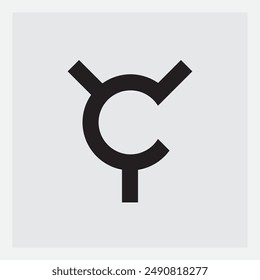 Minimalist Enigma: The 'C' That Defies Convention of letter Y. A Logo That Sparks Curiosity and Invites Interpretation. Where Simplicity Meets Avant-Garde Design.