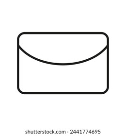 Minimalist envelope icon. Postal communication symbol. Black outline, white background. Vector illustration. EPS 10.