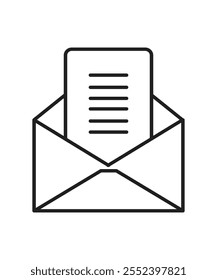 Un icono de sobre minimalista que representa el correo electrónico o la mensajería. Ideal para su uso en Sitios web, App o proyectos de temática de comunicación.