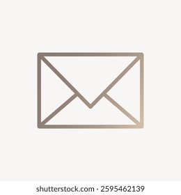 Minimalist envelope icon with a simple design. Envelope symbolizes mail, communication, and messaging. Clean lines and neutral color. Envelope icon for messages. User interface icon vector.