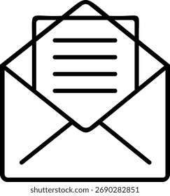 Envelope Minimalista com Ícone de Vetor de Letra para Email e Comunicação