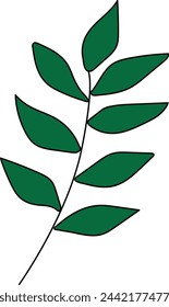 Minimalist European Ash Leaf: Botanical Vector Illustration. perfect for use in various design projects, from nature-inspired graphics to educational materials