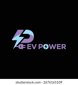 Logotipo EV minimalista para a mobilidade elétrica e o negócio da energia