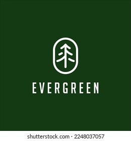 Minimalist Evergreen logo vector template