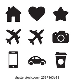 Minimalist Everyday Vector Silhouette Icon Set