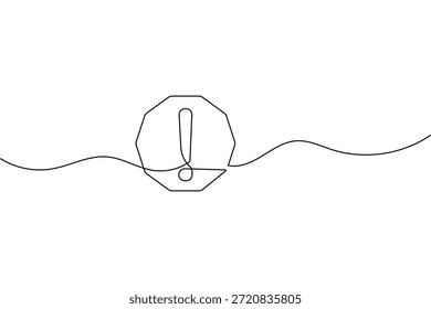 Signo de exclamación minimalista Vector de dibujo continuo de una línea
