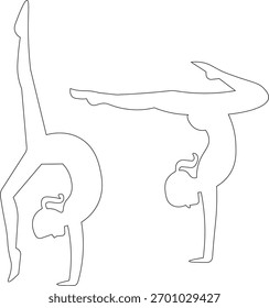 Uma ilustração minimalista do esboço do exercício mostrando uma pessoa fazendo uma pose de treino. Perfeito para fitness, ginástica, saúde, ioga e projetos relacionados ao bem-estar.