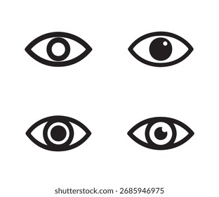 Conjunto de iconos de ojos minimalistas, visión, vista y Vector de seguridad