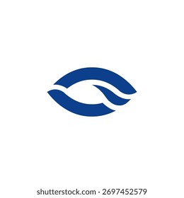 monograma ocular minimalista azul dinâmico