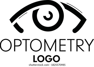 Diseño de logotipo de optometría ocular minimalista