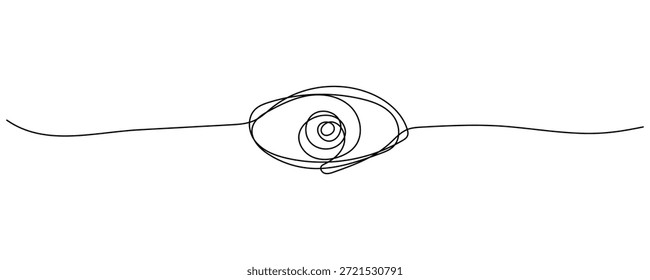 Esboço de olho minimalista com ícone de arte de linha contínua. percepção, consciência, atenção, foco, simplicidade um ícone de arte de linha. ilustração vetorial.