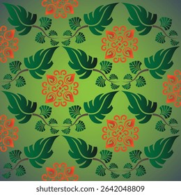 Minimalist fabric pattern style in EPS with golden flower motifs. Repeating elements and vector objects perfect for traditional textile or digital design use.