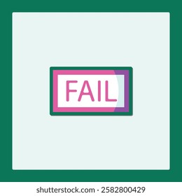 Minimalist Fail Icon: Flat Design Graphic Element