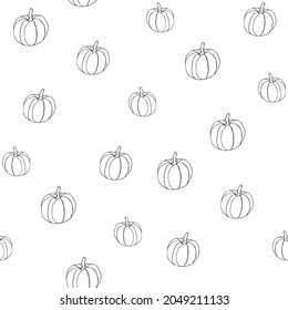 Minimalist Fall Harvest Pumpkin Seamless Pattern